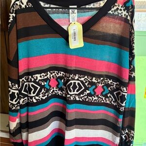 Sew In Love Women's Multicolor Striped Top. Size M. NWT.